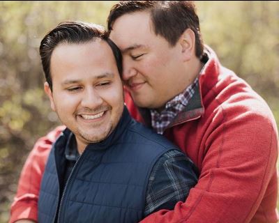 Christopher Rivera with his fiance Andrew